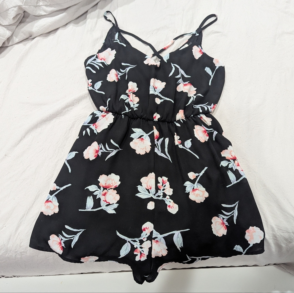 black floral romper